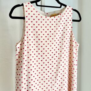 Alice + Olivia Sleeveless Mini Heart Print Button Ruffle Back Dress, XS